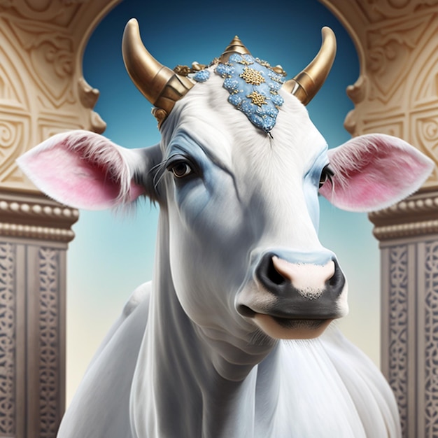 La vache Eid alAdha vente socail post commerçant de bétail photo d'arrière-plan générée par l'IA