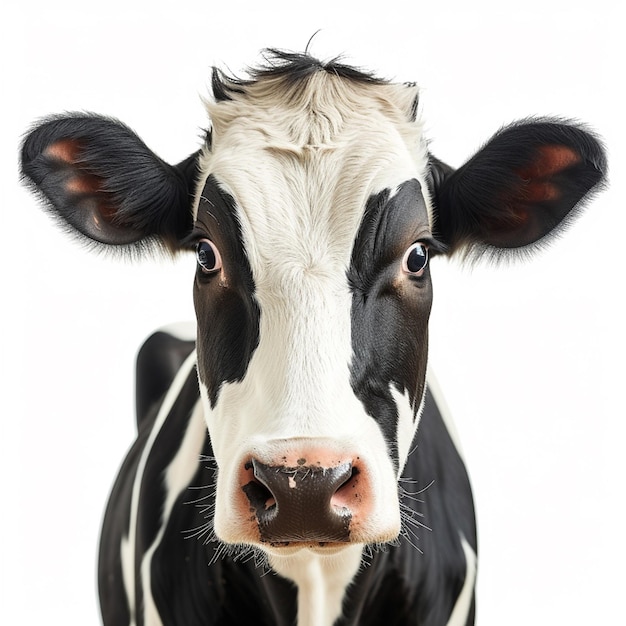 Photo une vache avec un fond blanc