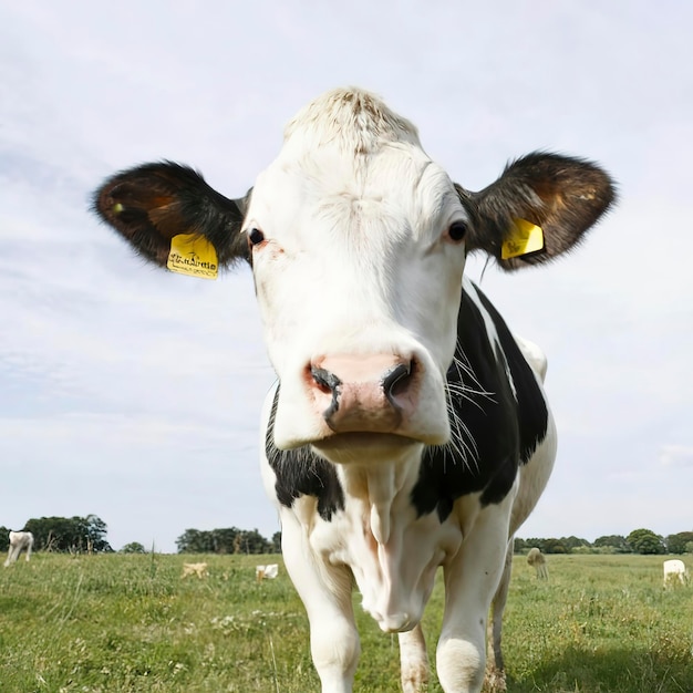 Vache de Holstein sur fond blanc