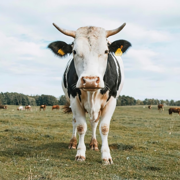 Vache de Holstein sur fond blanc