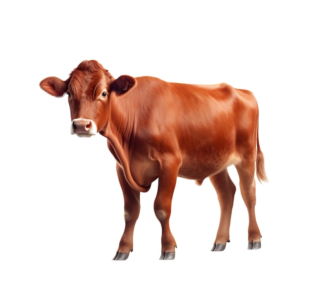 Vache isolée sur fond blanc ou transparent découpe illustration IA générative