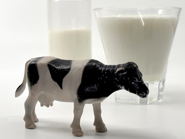 Vache et lait pour la photo de la journée mondiale du lait