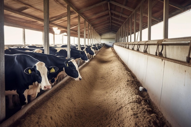 vaches dans une ferme moderne Vaches laitières dans une ferme moderne