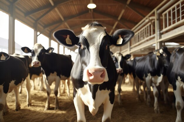 Photo vaches dans une ferme vaches laitières