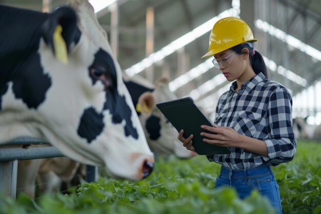 vaches dans l'industrie laitière agricole