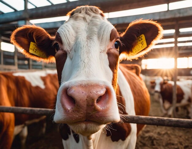 Vaches à la ferme Écurie avec vaches