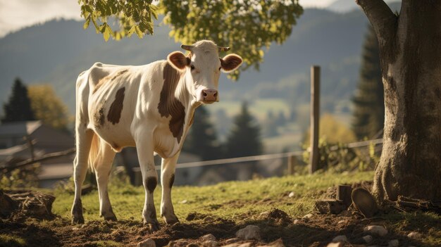 Des vaches à la ferme générées par l'IA