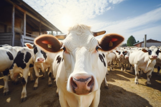 Vaches laitières dans la grange