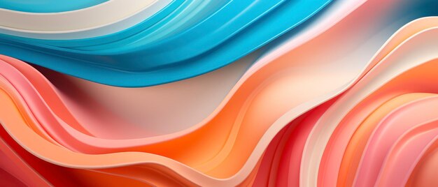 Une vague abstraite dans des couleurs vibrantes flottant dans l'espace Des vagues futuristes se forment avec un design dynamique AI Génératif