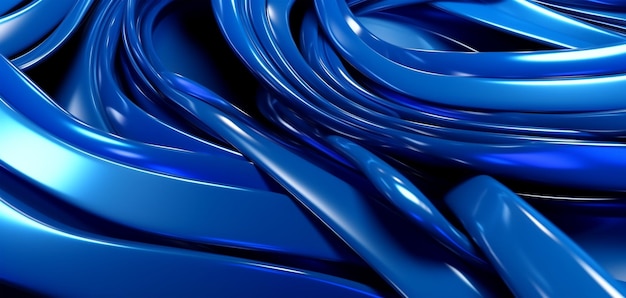 Vague bleue 3d abstrait