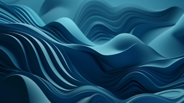 Une vague bleue avec un fond bleu.