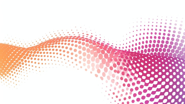Photo vague à demi-tone abstraite arrière-plan pointillé rose et orange illustration vectorielle