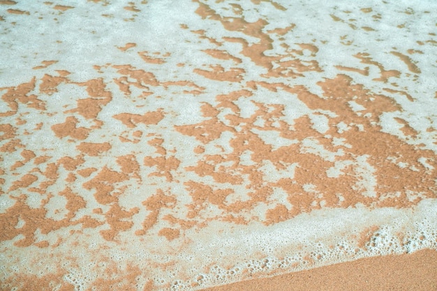 Vague douce de l'océan bleu sur la plage de sable fond texture sable sable brun fond d'été
