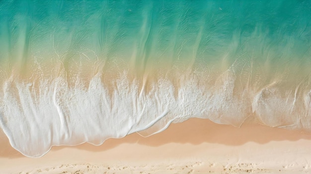 Une vague douce sur une plage de sable vide, un fond d'été, un espace de copie.