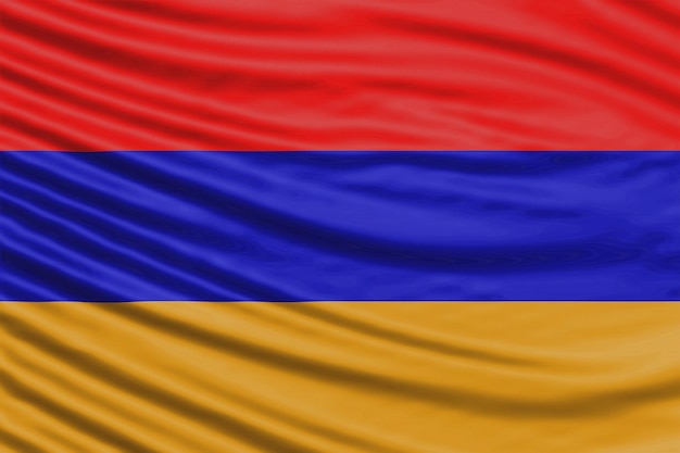 Vague de drapeau arménien Close Up, fond de drapeau national