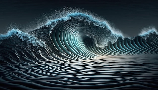 Une vague est sur le point de s'écraser dans l'océan.