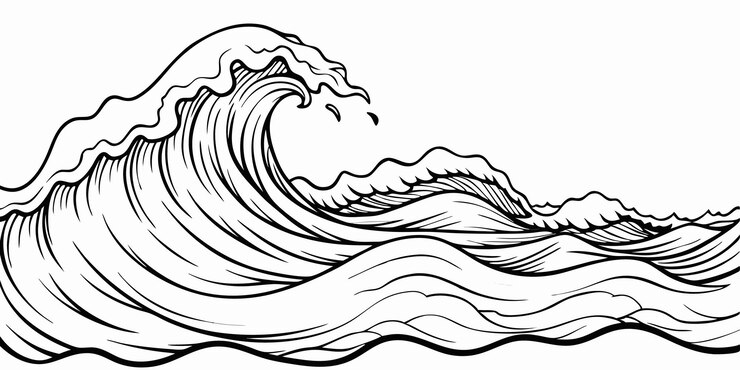 Photo une vague océanique isolée sur un fond transparent