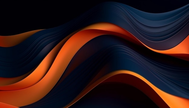 Une vague orange et bleue est sur fond noir.