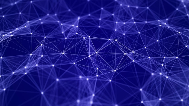 Vague de particules Arrière-plan abstrait avec une onde dynamique Illustration vectorielle de grandes données