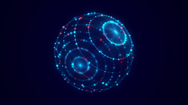 Vague de particules Arrière-plan abstrait avec une onde dynamique Illustration vectorielle de grandes données