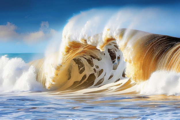 Photo vague de tsunami inondant une ville catastrophe naturelle horreur japon indonésie philippines chili tremblement de terre océan