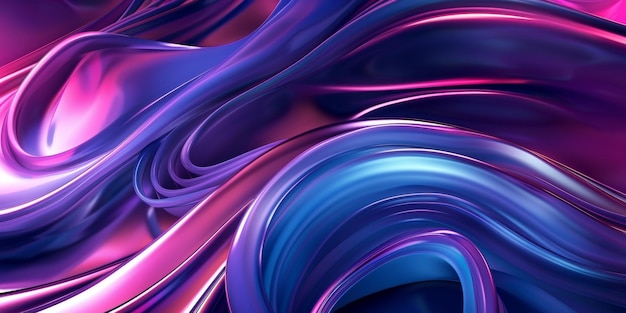 Une vague violette et bleue avec un éclat métallique
