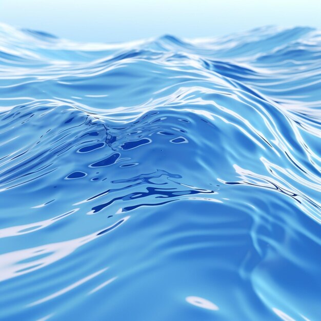 Vagues accrocheuses sur la surface d'eau abstraite bleue AI générative