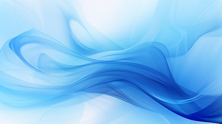 Vagues bleues et blanches sur fond blanc