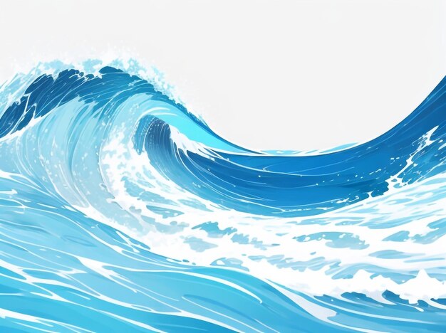 Les vagues bleues de la mer En arrière-plan L'océan Abstrait Les vagues dans une harmonie lumineuse