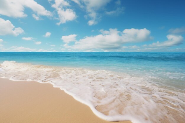 Des vagues bleues sur une plage tropicale