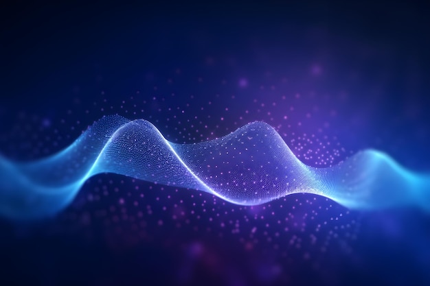 Des vagues bleues et violettes