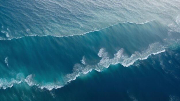 Vagues dans la mer Vue aérienne des vagues de l'océan Vue supérieure depuis le dessus Photographie par drone