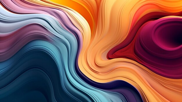 des vagues douces de couleurs vibrantes coulent de manière abstraite