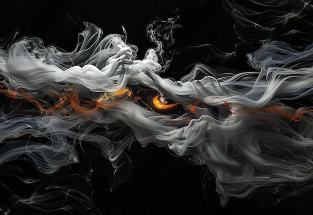 Les vagues éthériques de fumée sont un jeu captivant de lumière et d'ombre parfait pour les arrière-plans et les dessins abstraits