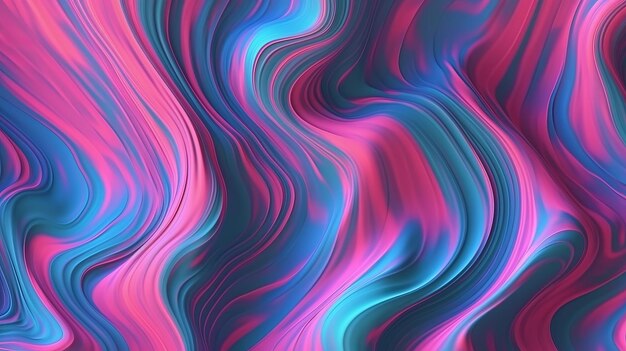 Vagues de gelée en plastique fondu givré rose et bleu holographique rétro futurisme des années 80