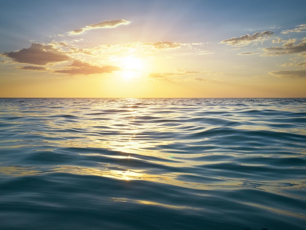 Les vagues de la mer bouchent la vue en contre-plongée