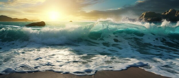 Les vagues de la mer roulent