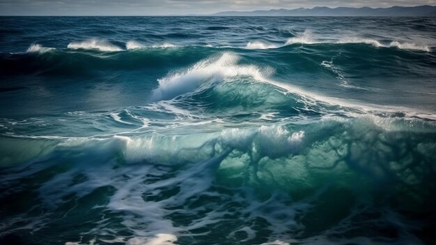 Photo les vagues de l'océan et le ciel ouvert