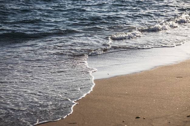 Vagues de l'océan frappant la plage