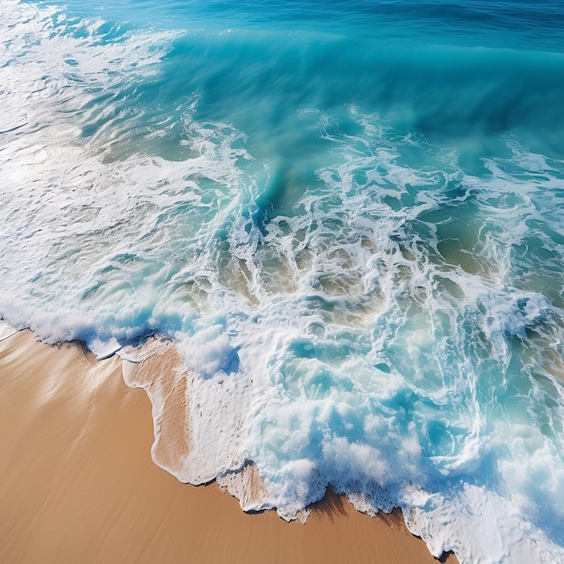 Vagues de l'océan des mers orageuses sur la plage en arrière-plan