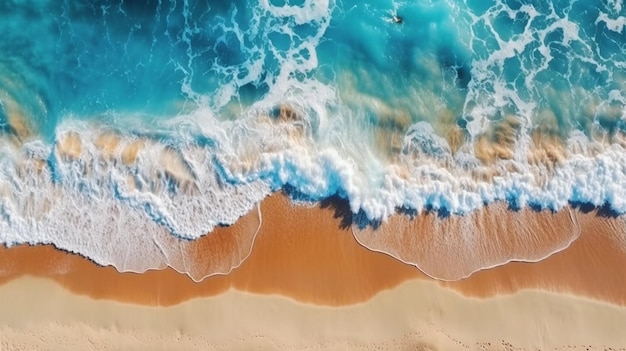 Vagues de l'océan sur la plage en arrière-plan Beau fond naturel de vacances de vacances d'été