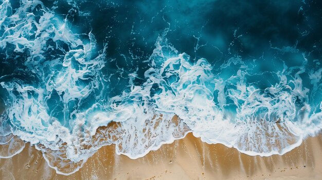 Photo les vagues de l'océan se brisent sur la plage