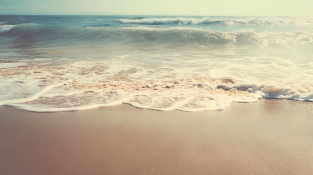 vagues sur la plage le matin