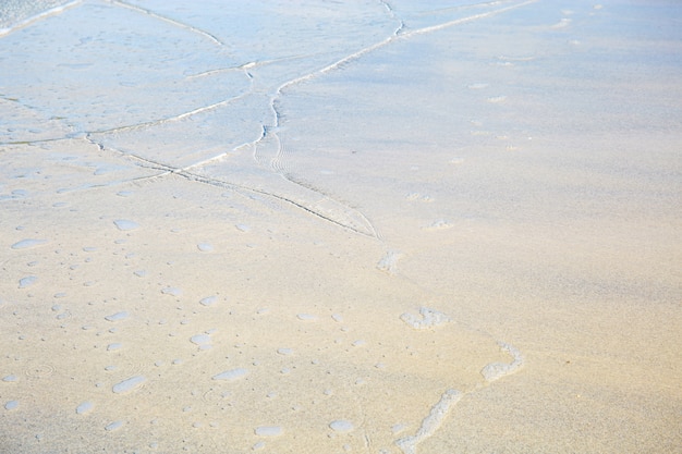 Vagues sur la plage de sable avec texture.