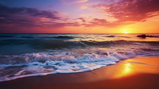 vagues s'écrasant sur une plage