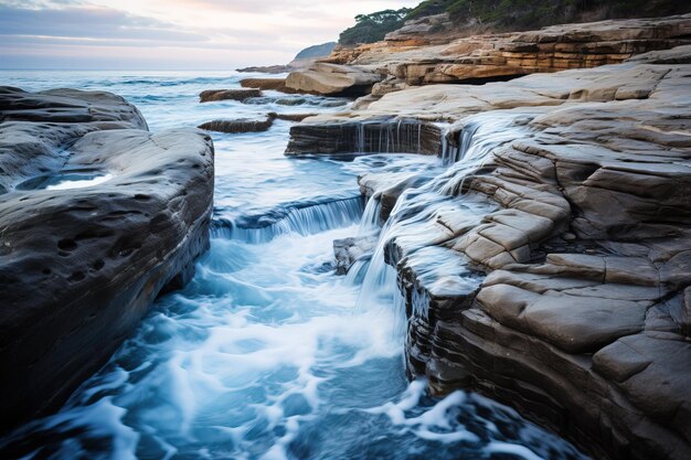 Les vagues s'écrasent sur les rochers