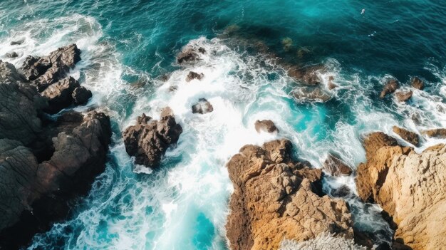 les vagues s'écrasent sur les rochers