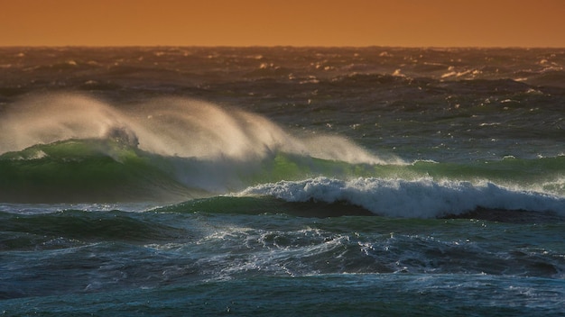 Vagues se brisant dans l'océan Océan Atlantique Patagonie Argentine