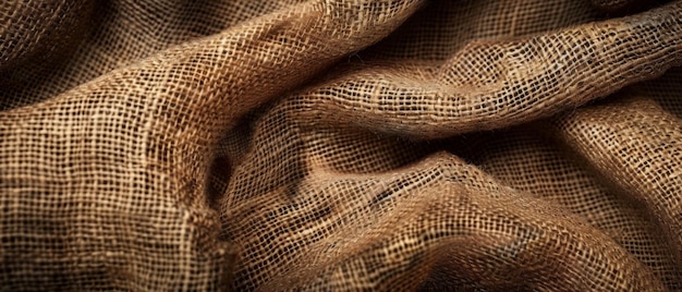 Les vagues de tissu de burlap créent un motif rythmique offrant une sensation de mouvement dans le matériau robuste et tactile.