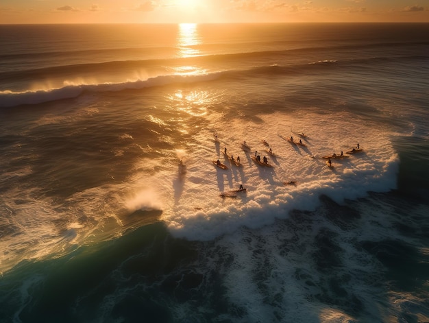 Vagues de Triumph Surfers conquérant les vagues